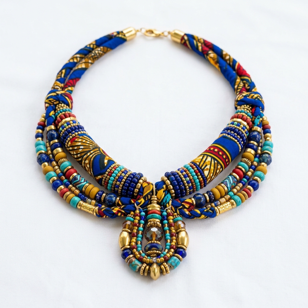 Ankara Beaded Necklace